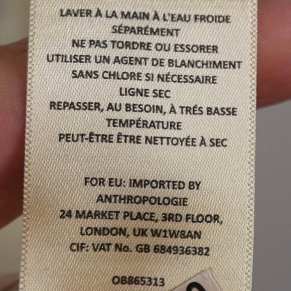 Feather Bone Anthropologie Feuille Embroidered Tunic Dress Ivory Womens Size 8 - Picture 10 of 10